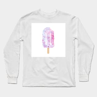 Ice cream. Fruit and berry ice cream on a stick. Watercolor illustration Long Sleeve T-Shirt